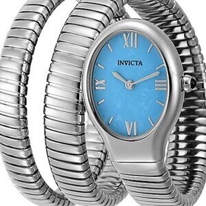 Invicta X Mayamar Women's Quartz Gemstone Wrap Bracelet Watch TURQUOISE SILVER